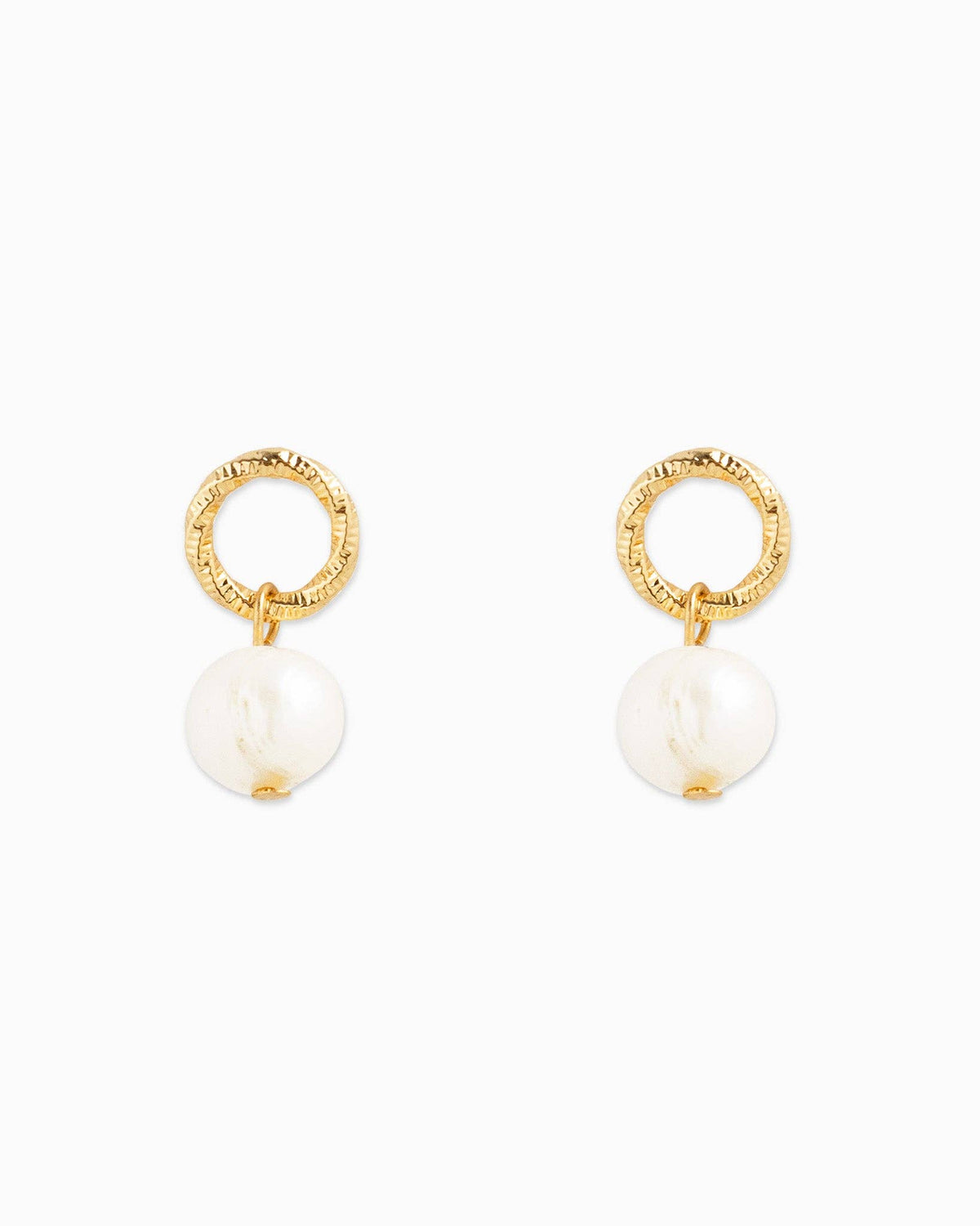 Twist Texture Ring Freshwater Pearl Drop Earrings