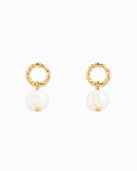 Twist Texture Ring Freshwater Pearl Drop Earrings