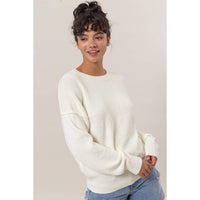 Annika Crew Neck Seam Detail Sweater