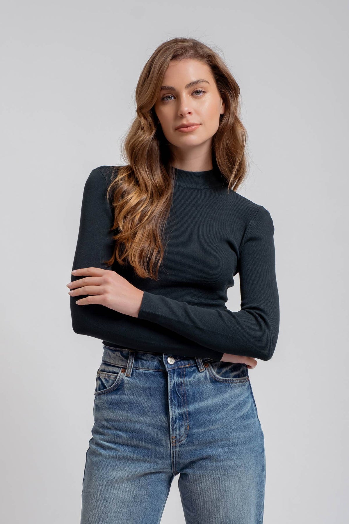 Virginia Mock Neck Long Sleeve Sweater