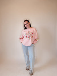 Blush Blossom Daisy Patch Sweatshirt