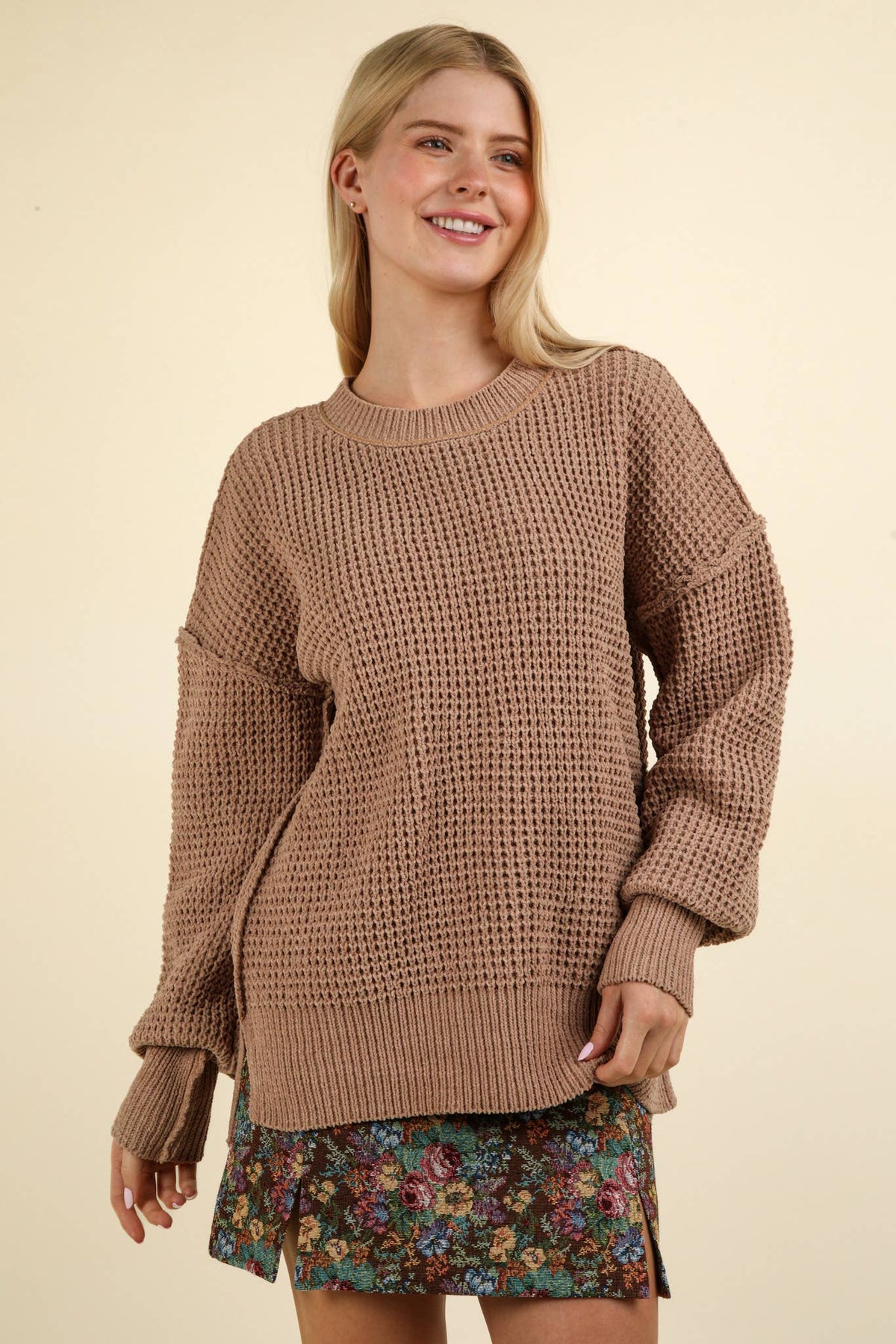 Bella Oversized Knit Sweater Pullover Top