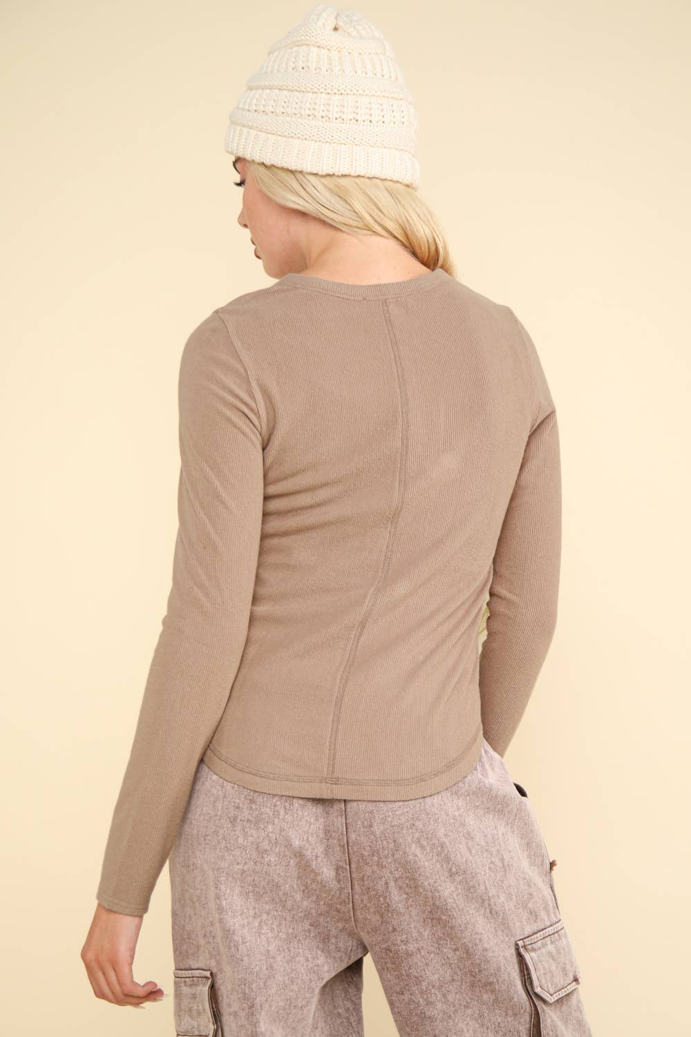 Alex Soft brushed solid knit casual top