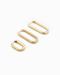 Long U-hoop Variety Earring Set of 3