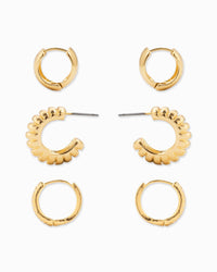 Chunky Thin Mix Hoop Variety Earring Set of 3