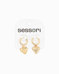 Intricate Western Detail Heart Locket Drop Earrings