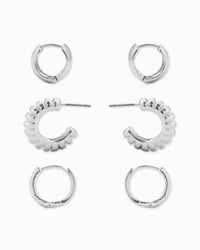 Chunky Thin Mix Hoop Variety Earring Set of 3