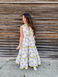 Lavender Breeze Floral Maxi Dress – Lime & Lilac Elegance