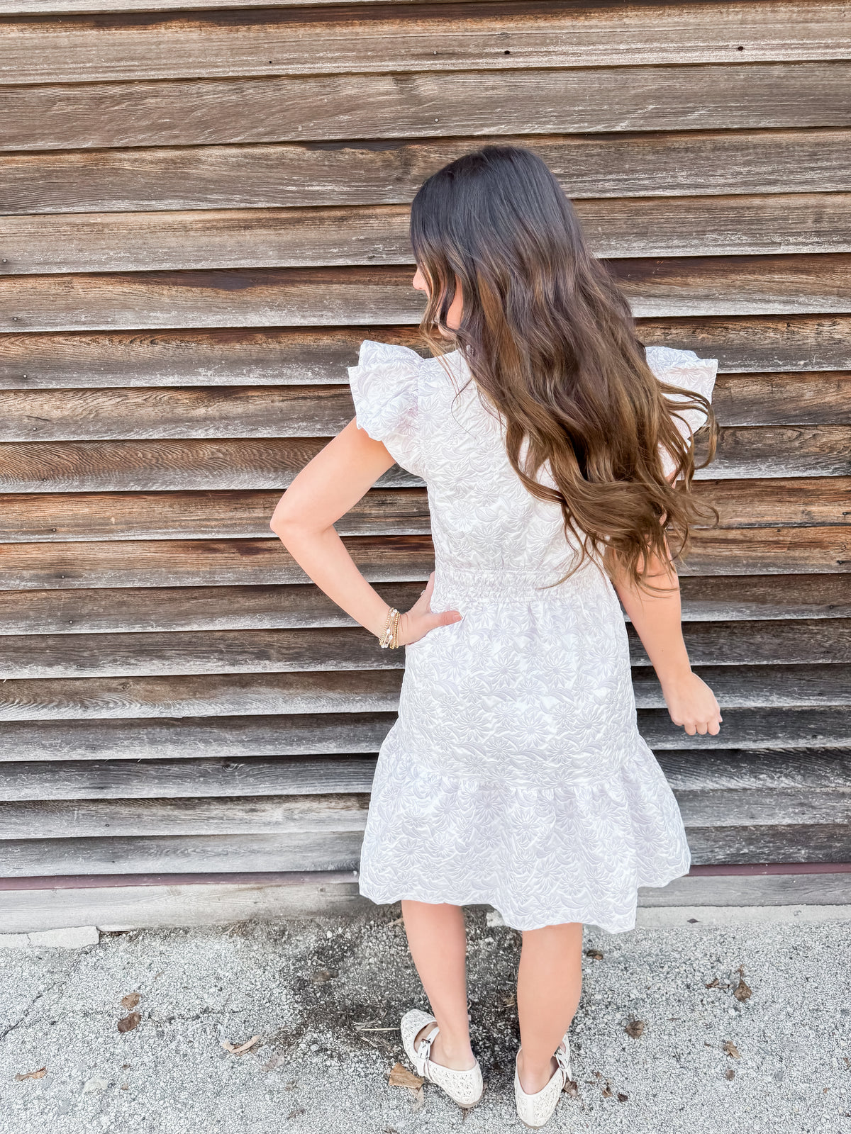 Lilac Bloom Butterfly Sleeve Dress