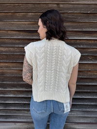 Amber Cable Knit Sweater Vest - Ivory