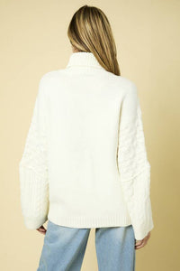 Tatum Long Sleeve Polar Neck Oversized Sweater Top