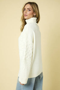 Tatum Long Sleeve Polar Neck Oversized Sweater Top