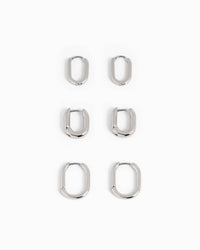 U-Shaped Hoop Earring Set of 3