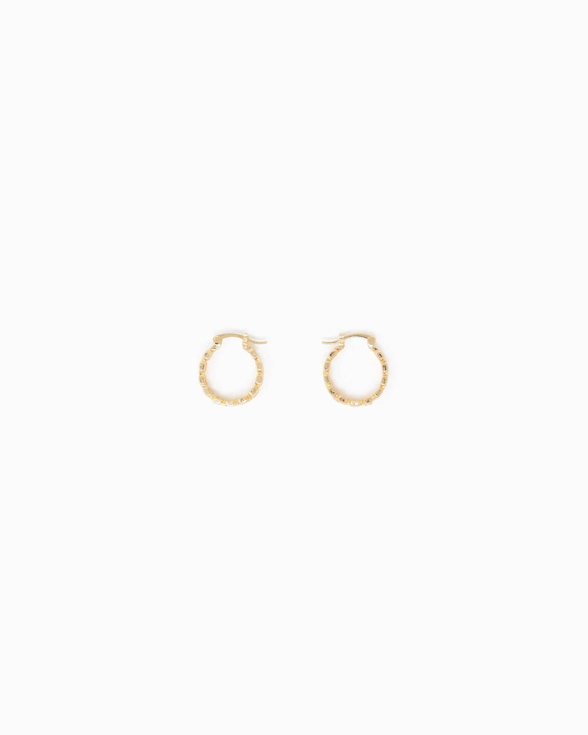 Checkered Pattern Cutout Hoop Earrings