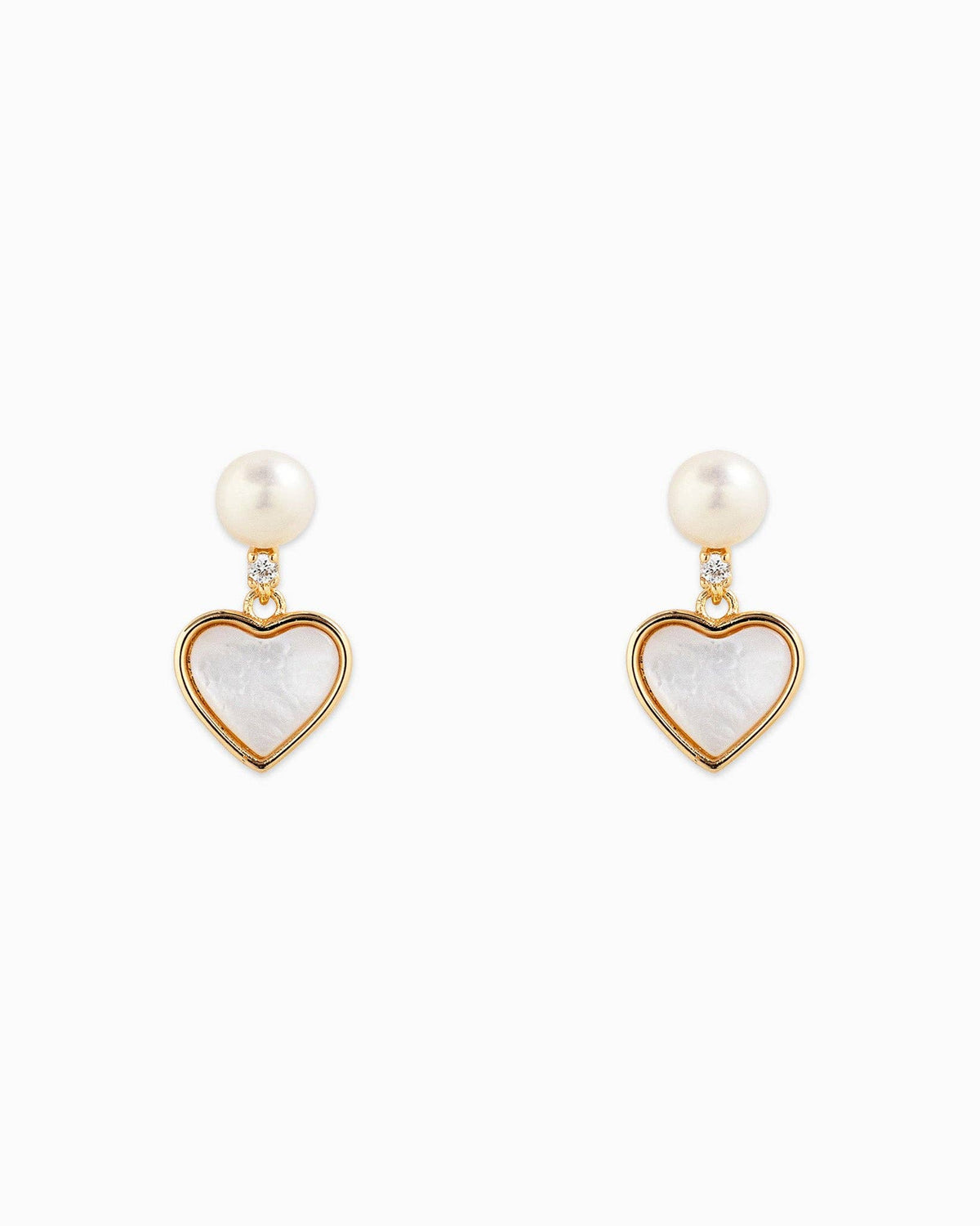 Freshwater Pearl Heart Drop Earrings